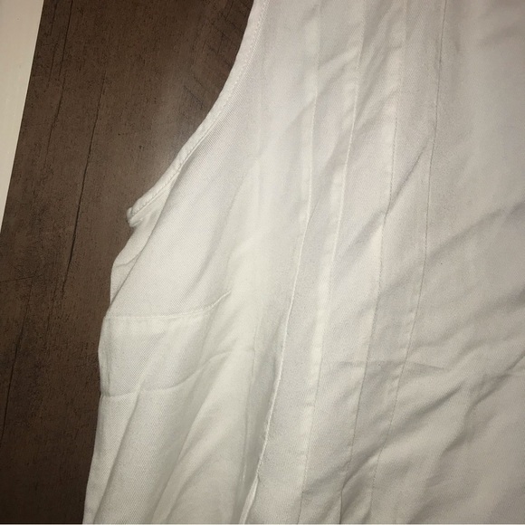 ELLIOT & Vine White Sleeveless Frayed Hem Midi Dress plus size - Picture 5 of 8